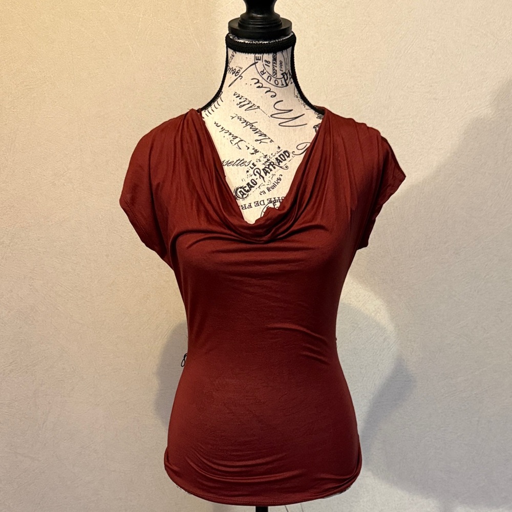 H&M Rich Burgundy Cowl Neck Blouse